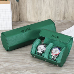 Luxury Genuine Leather Watch Storage Box Premium Travel & Display Organizer for 2 Watches