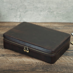 Luxury Genuine Leather Watch Case – 12 Slot Premium Organizer for Travel & Display